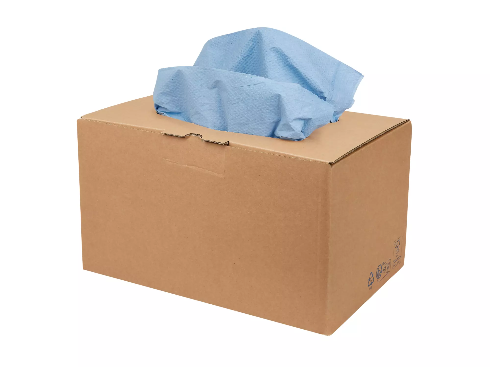 Industriepapier cellulose blauw 2-laags 42 x 33 cm 240 doek