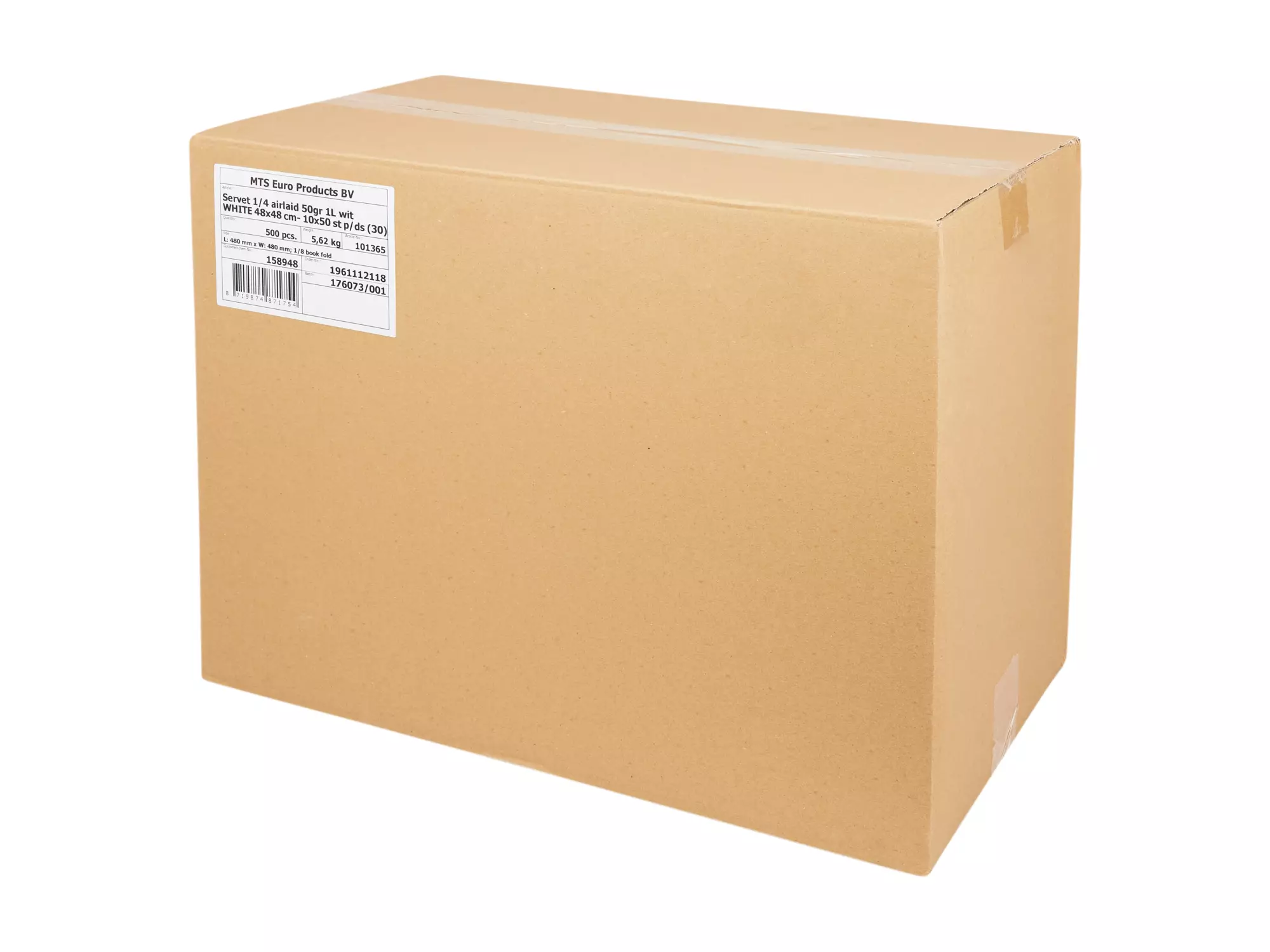 Servetten 1/4 fold Airlaid 1-laags 48 cm x 48 cm 10 x 50 sheets