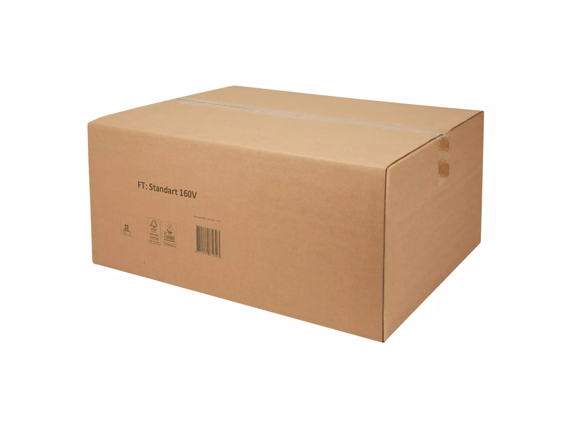 Handdoekpapier v-fold recycled wit 2-laags 22 x 25 cm 20 x 160 sheets