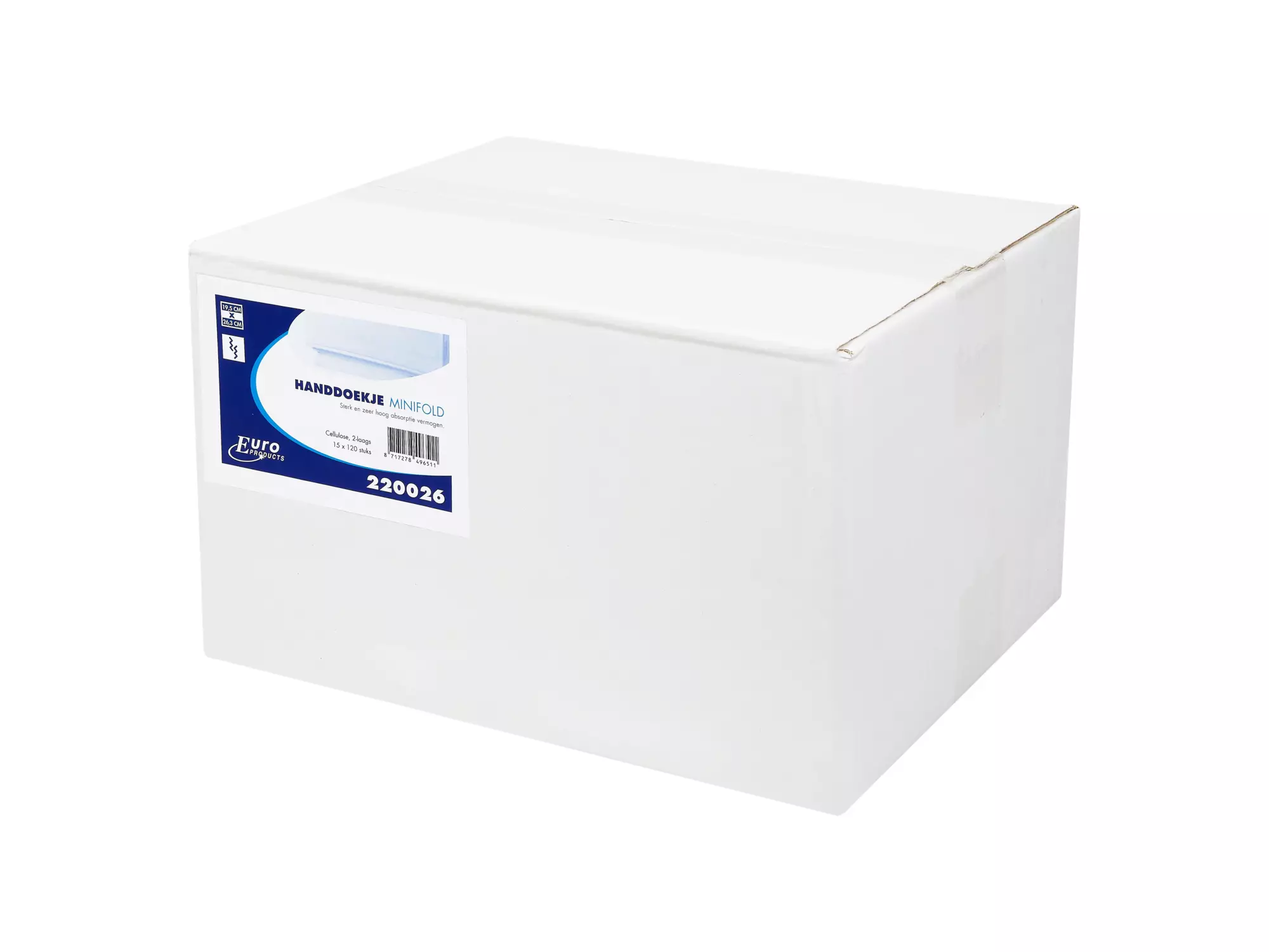 Handdoekpapier minifold cellulose wit 2-laags 26.3 x 19.5 cm 15 x 120 sheets