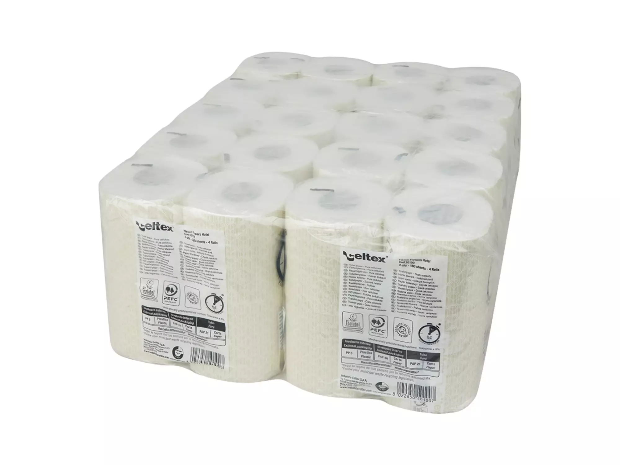 Toiletpapier Traditioneel Cellulose Wit 2-laags 180 vel 10 x 4 rol