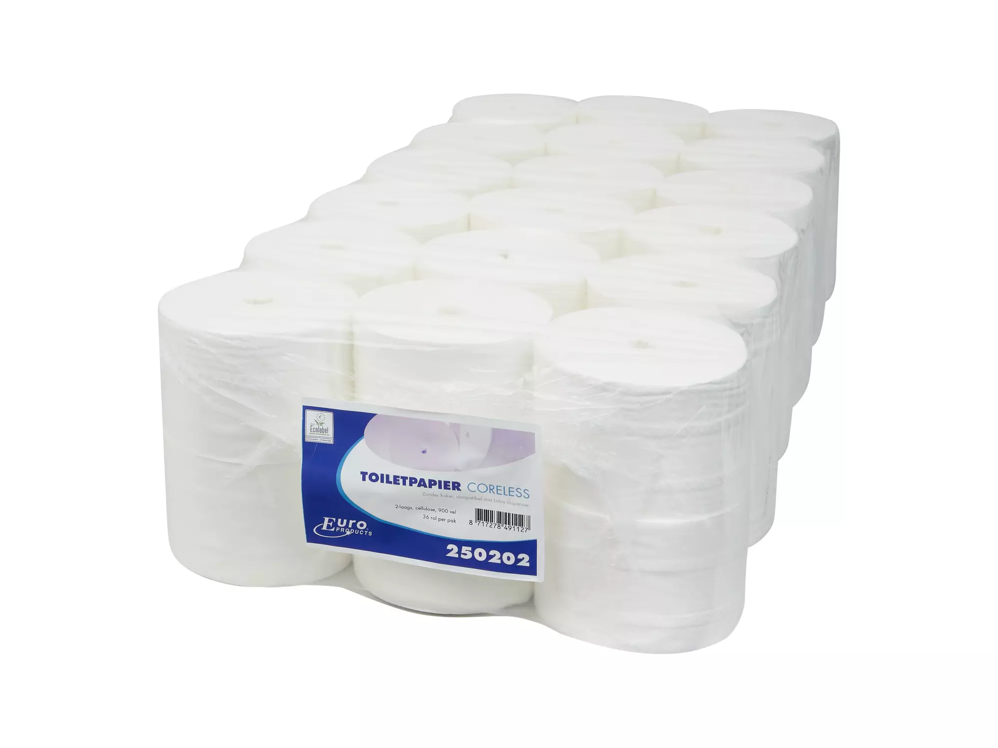 Toiletpapier zonder koker cellulose 2-laags 900 vel 36 rol