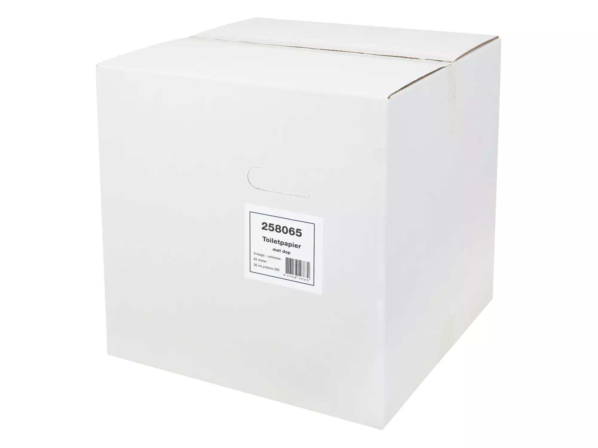 Toiletpapier met dop cellulose wit 3-laags 65 meter 36 rol