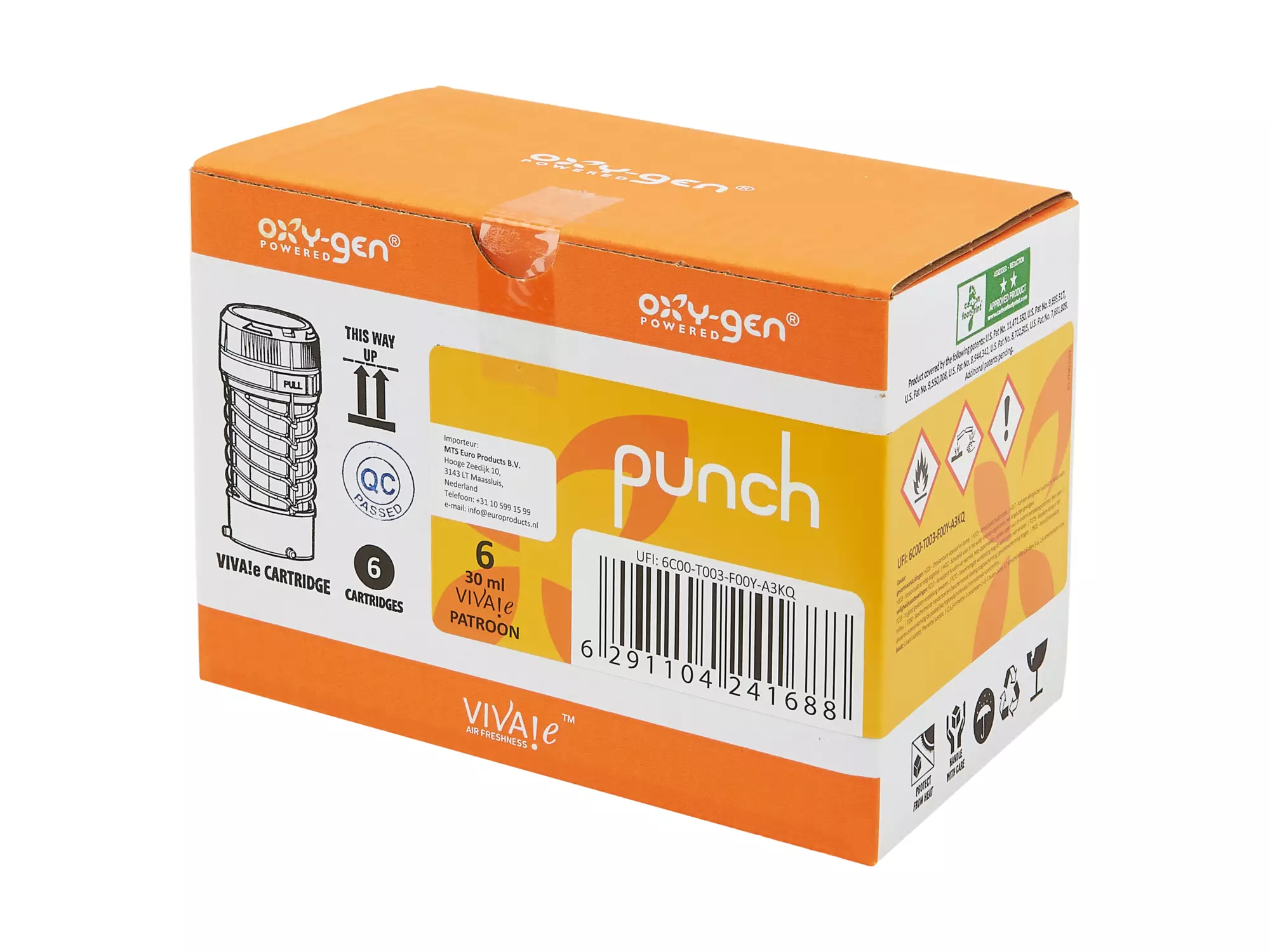 Luchtverfrisser Oxy-Gen punch 6 stuks
