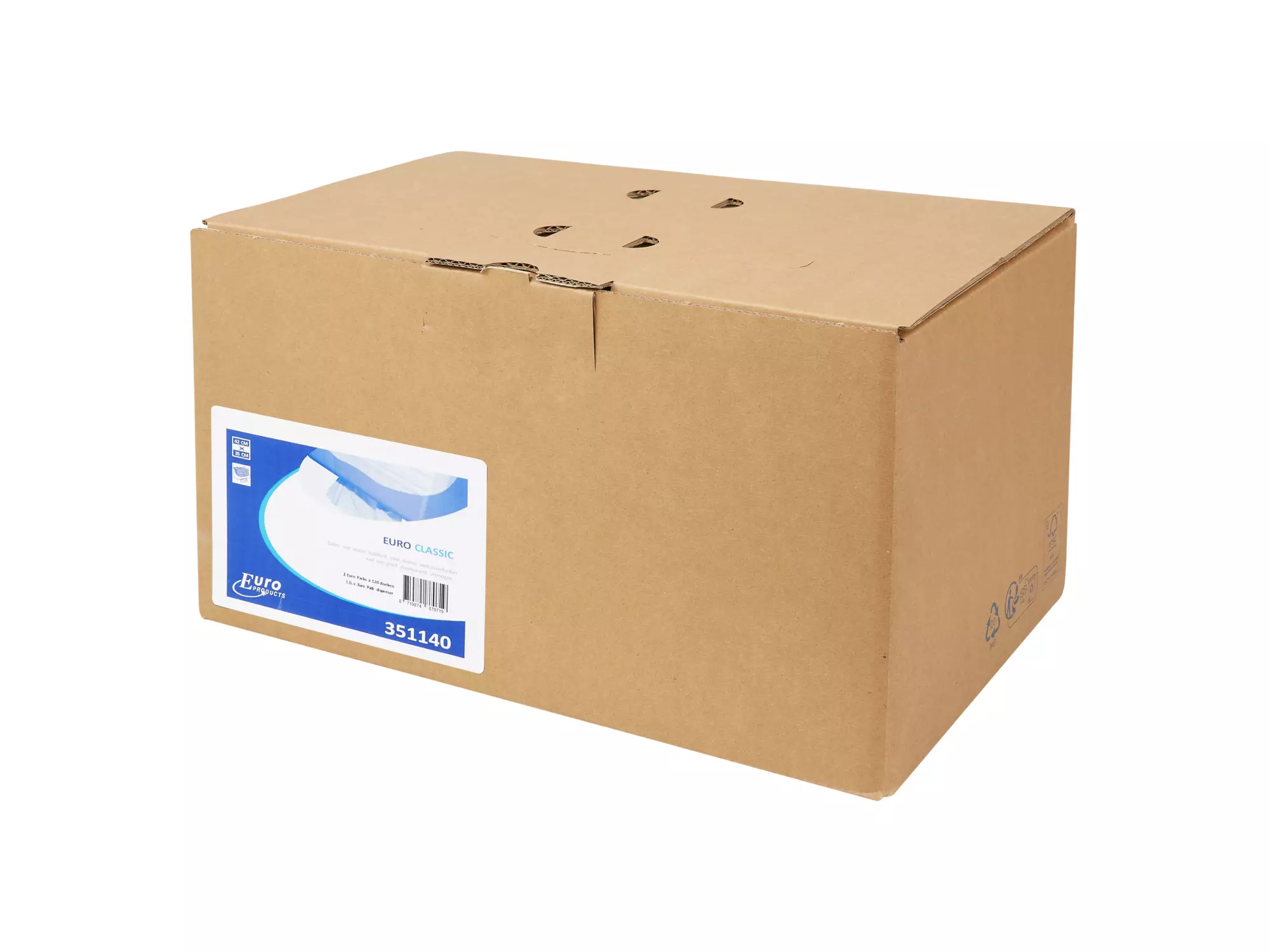 Classic wit 42 x 35 cm vlak gelegd 2 x 120 doeken in doos