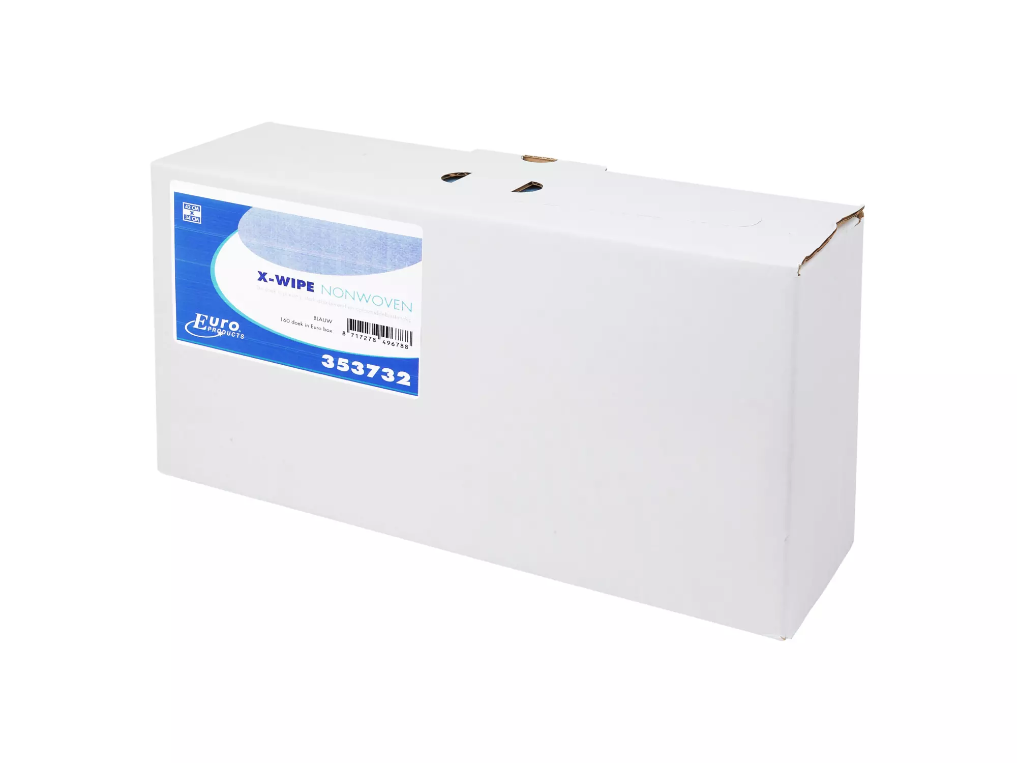 X-wipes blauw 42 x 34 cm 160 doek in dispenserdoos