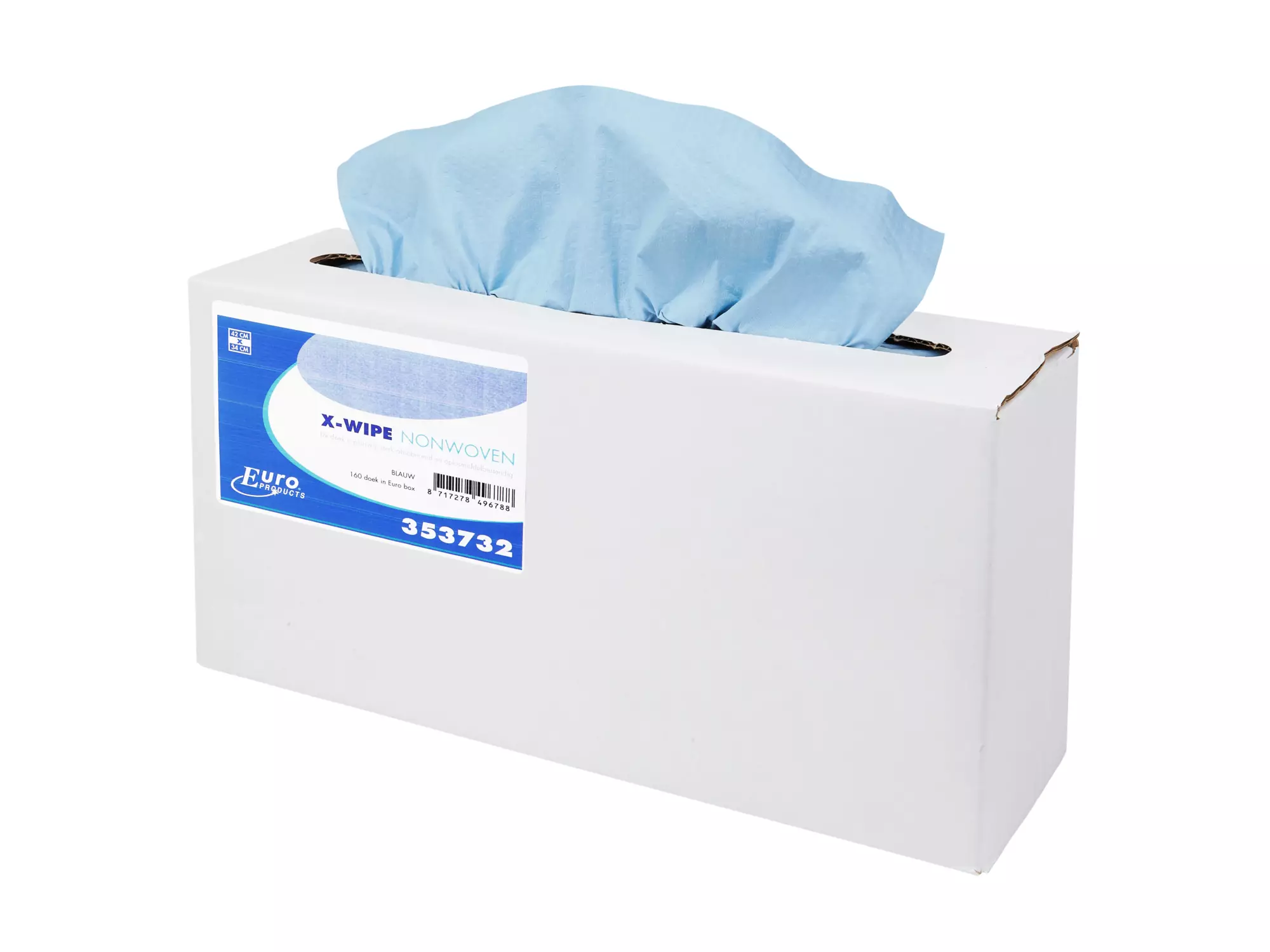 X-wipes blauw 42 x 34 cm 160 doek in dispenserdoos
