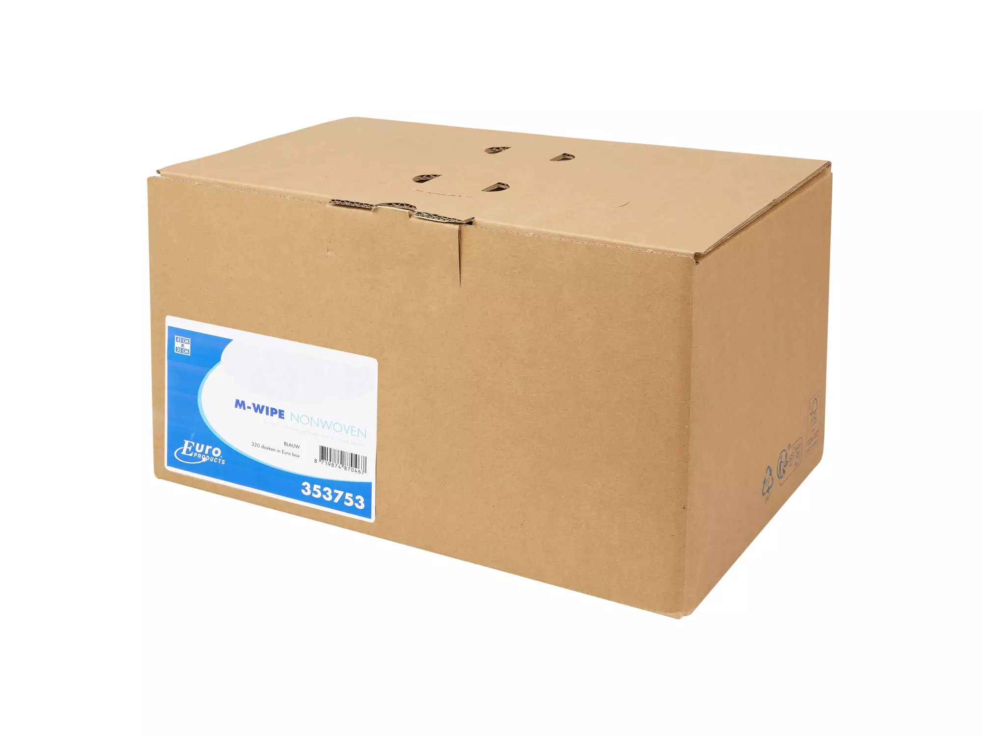 M-wipes blauw 42 x 35 cm 2 x 160 doeken in dispenserdoos
