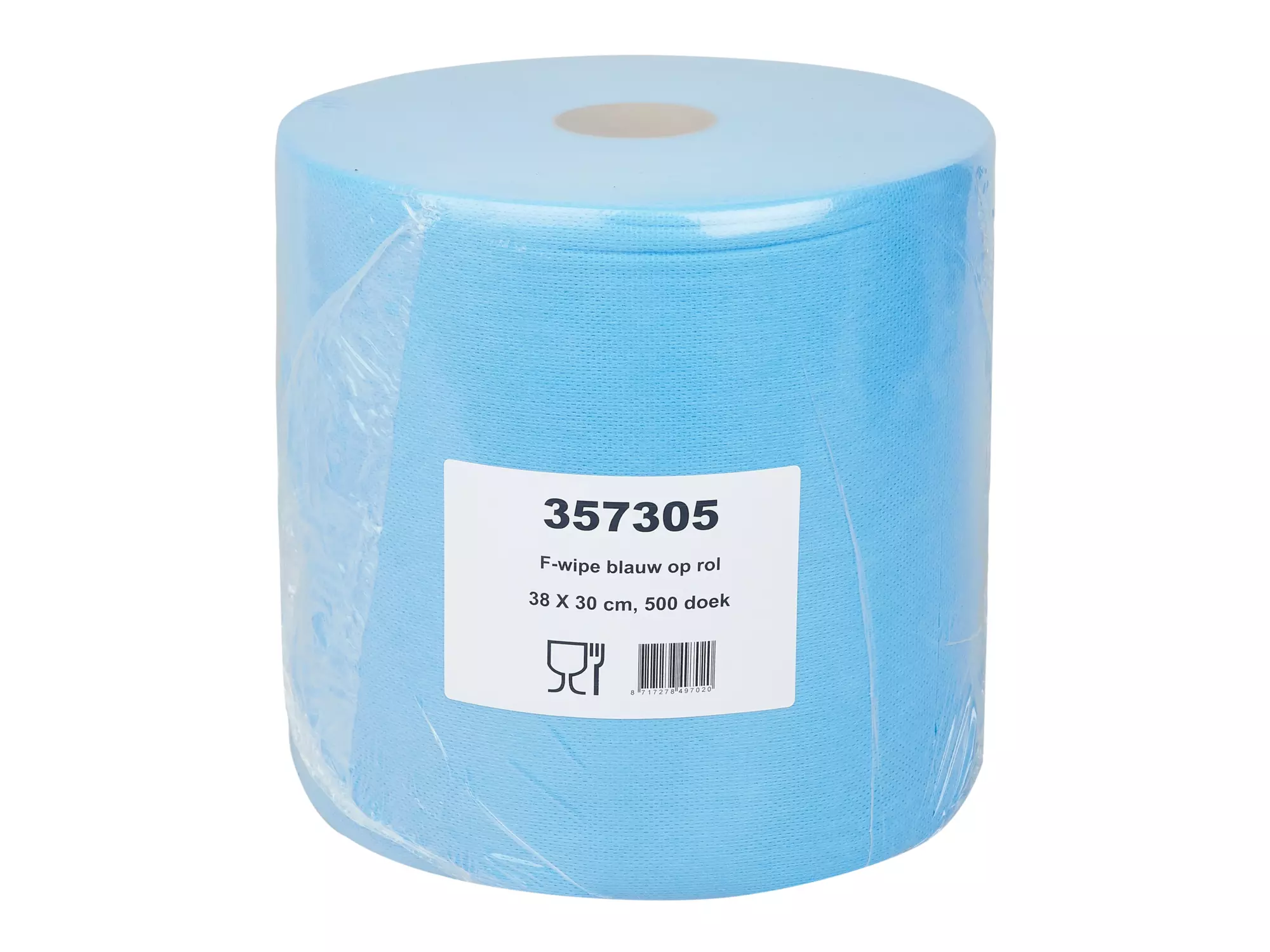 F-wipe blauw 38 x 30 cm 500 doeken op rol