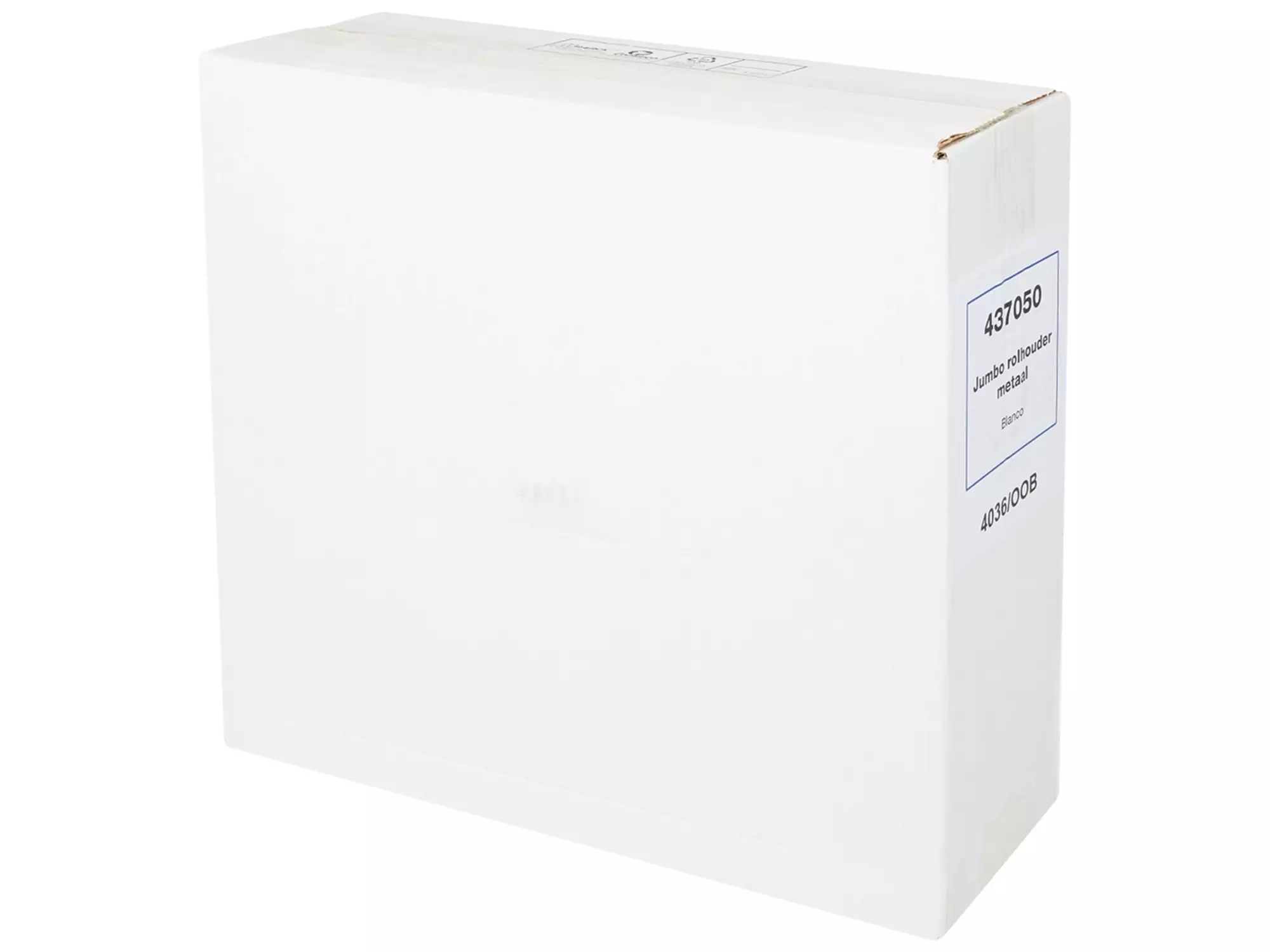 Toiletpapierdispenser maxi jumbo staal wit gemoffeld