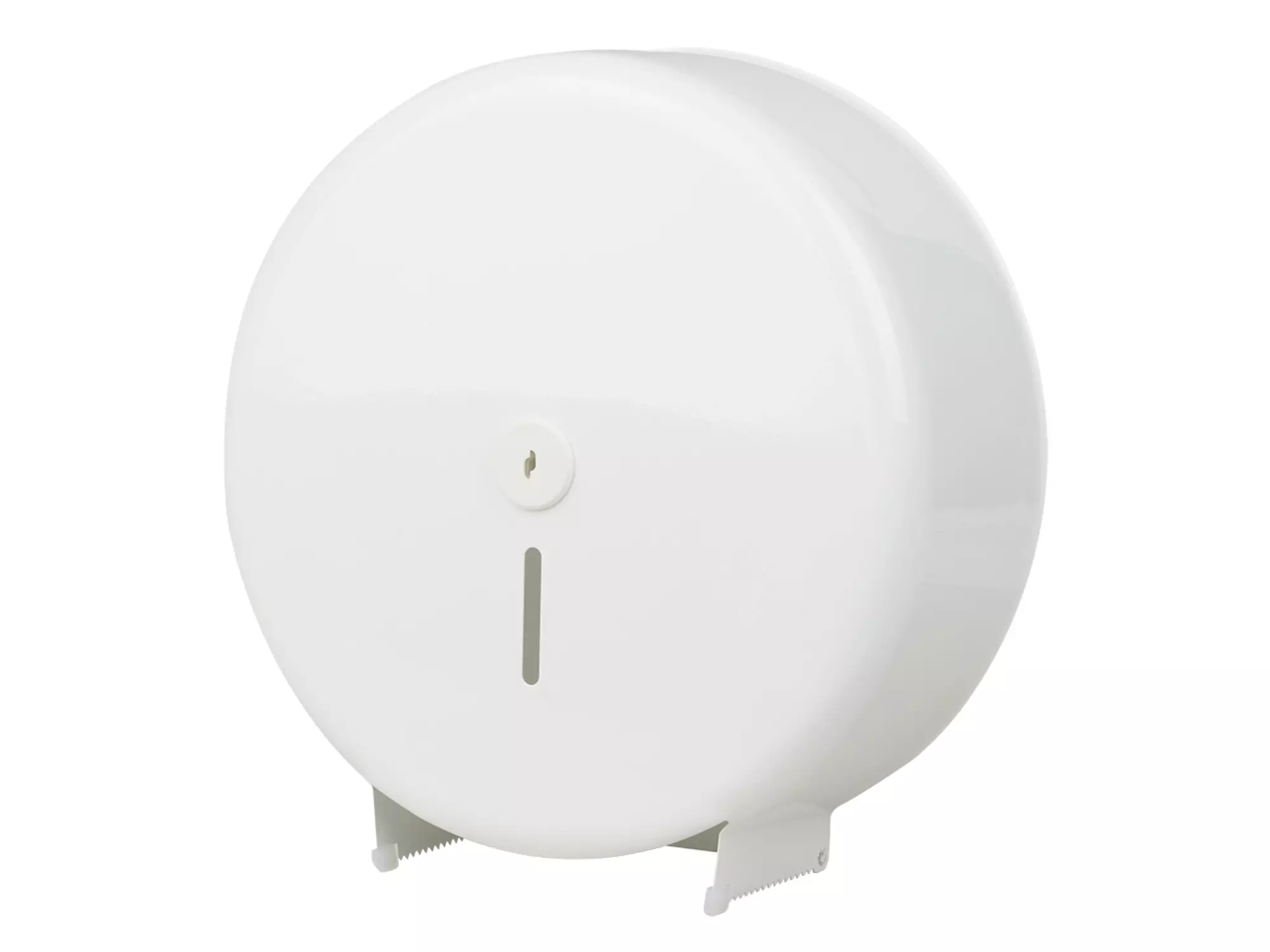 Toiletpapierdispenser maxi jumbo staal wit gemoffeld