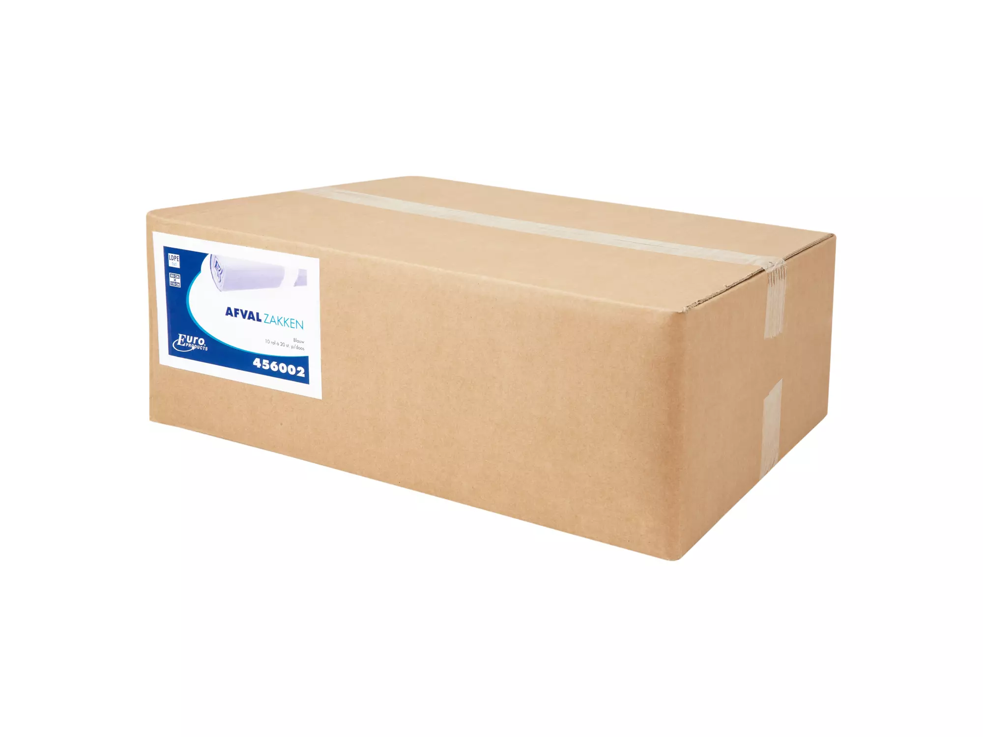 Afvalzak 80 x 110 cm T60 LDPE blauw 10 rol x 20 stuks