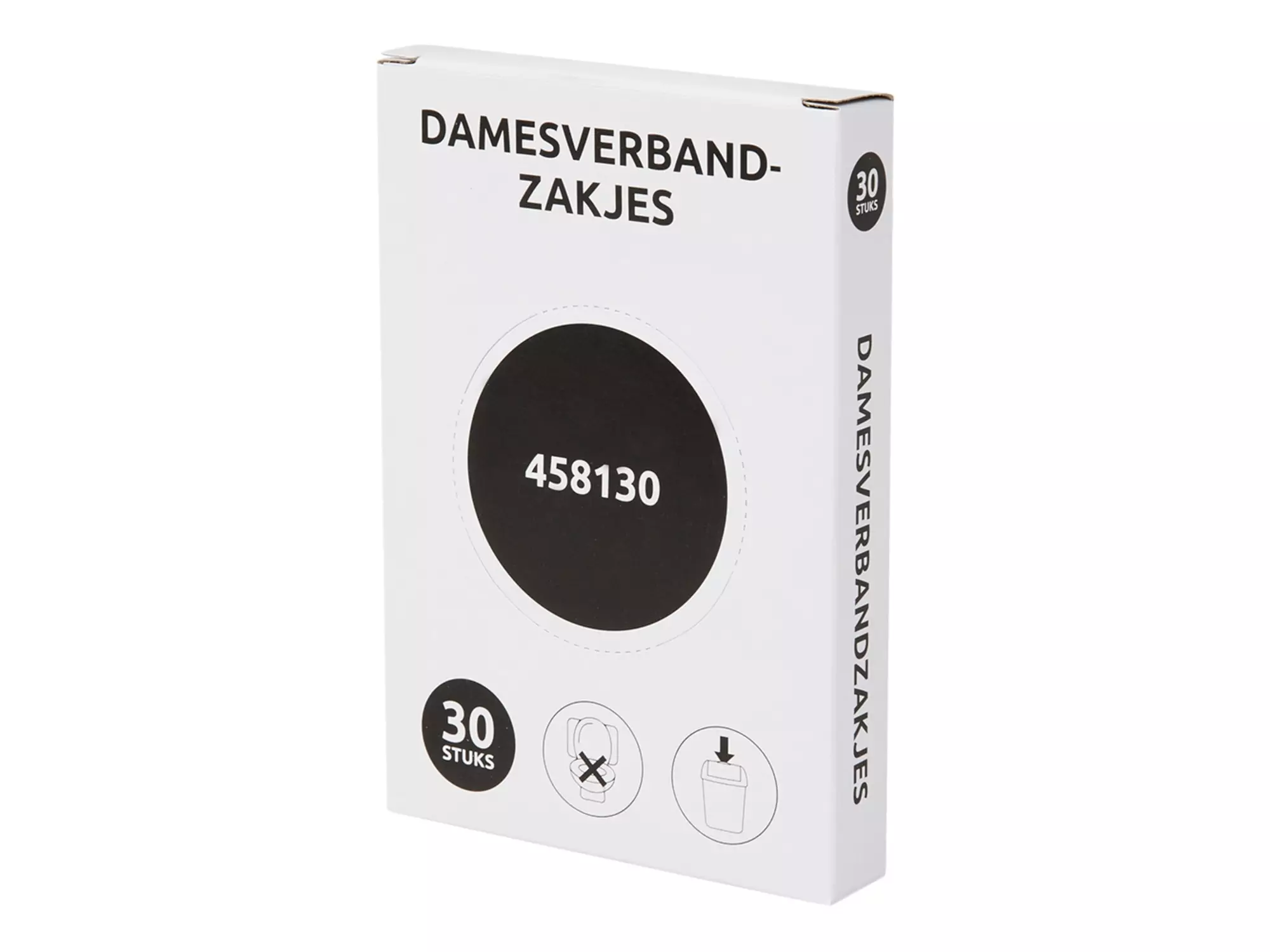 Damesverbandzak 27,5 x 8,4 cm HDPE wit 50 x 30 stuks