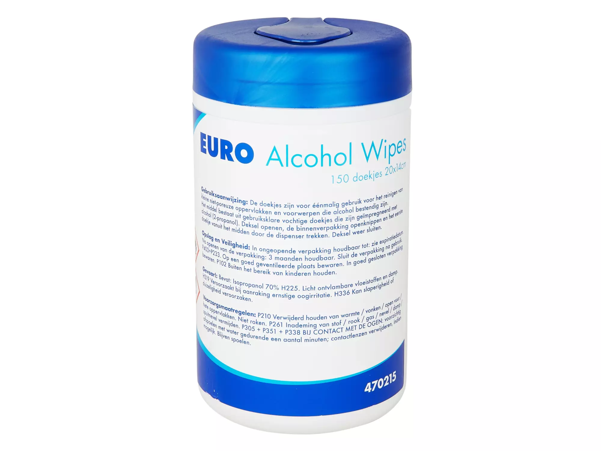Alcohol wipes wit 20 x 14 cm 6 x 150 doeken in bus