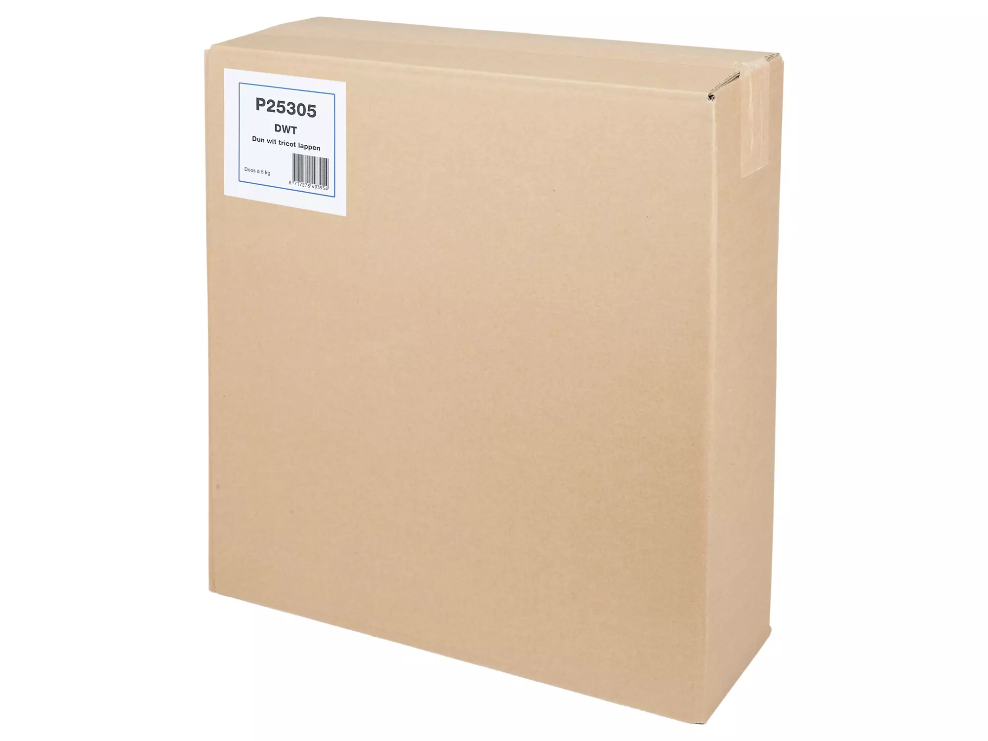 DWT - dunne witte tricot gesneden doos a 5 kg