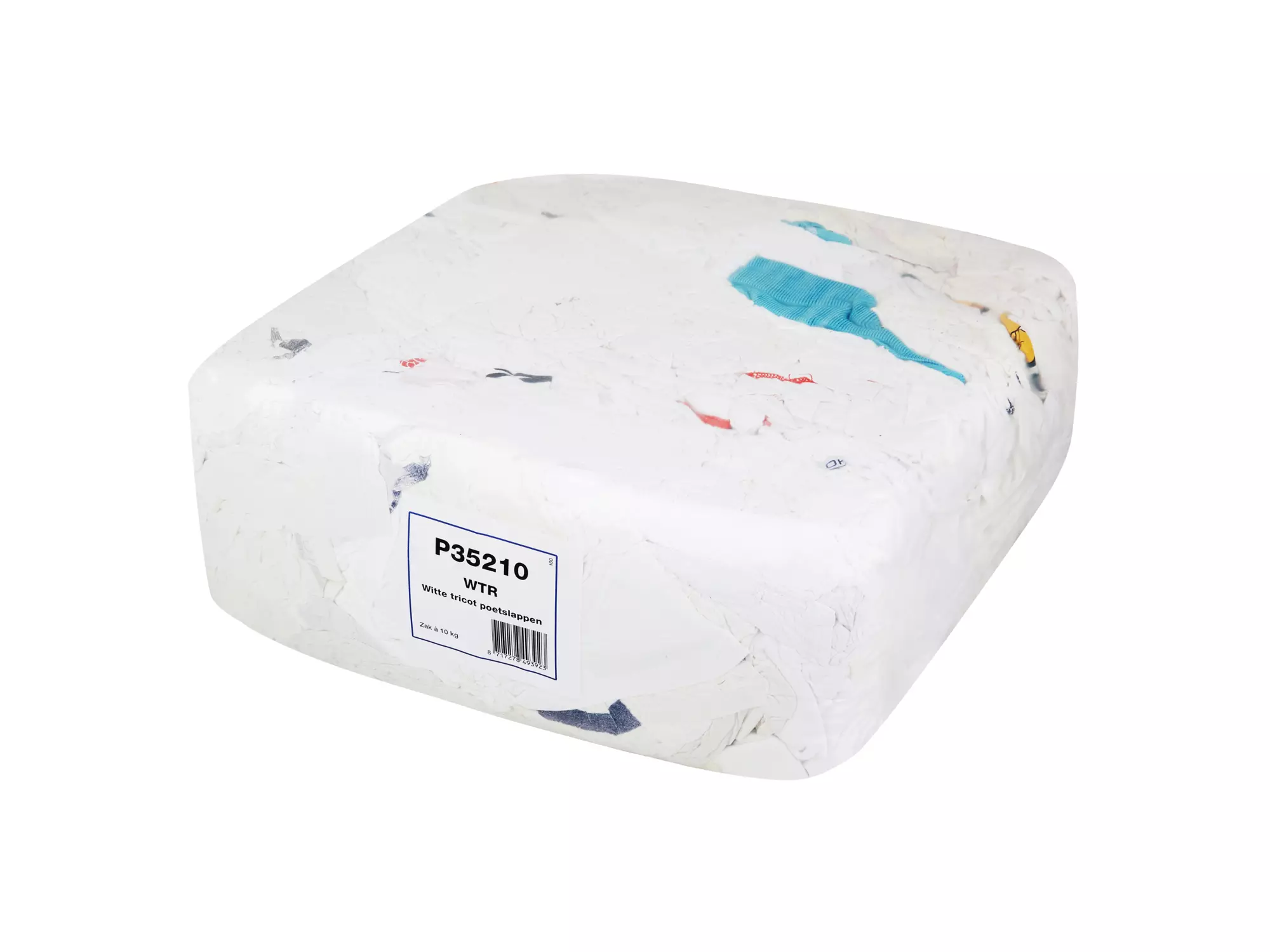 WTR - witte tricot met gekleurd randje zak a 10 kg