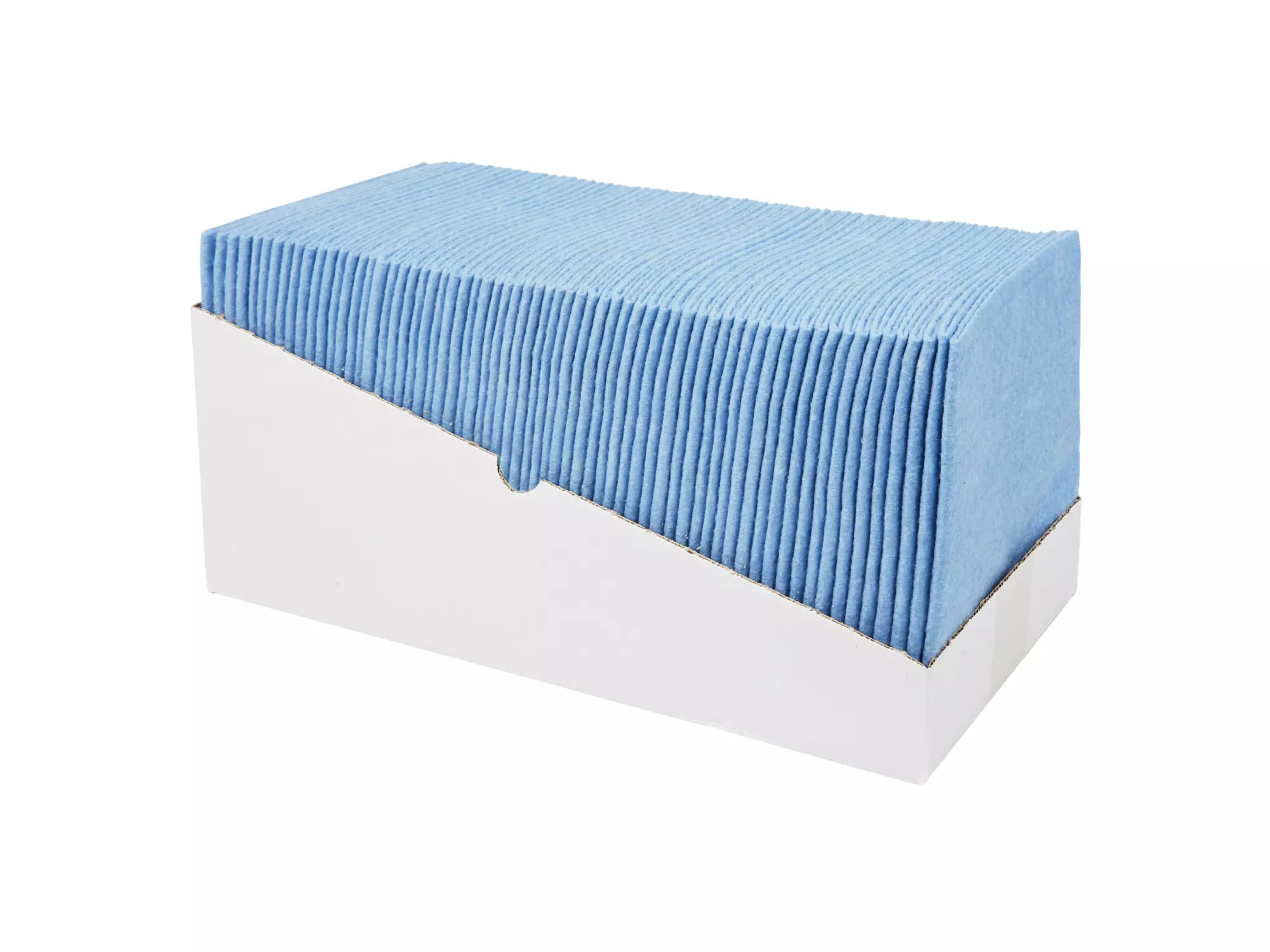 Sopdoek blauw A-kwaliteit 1/4 vouw 38 x 40 cm 65 doeken in dispenserdoos