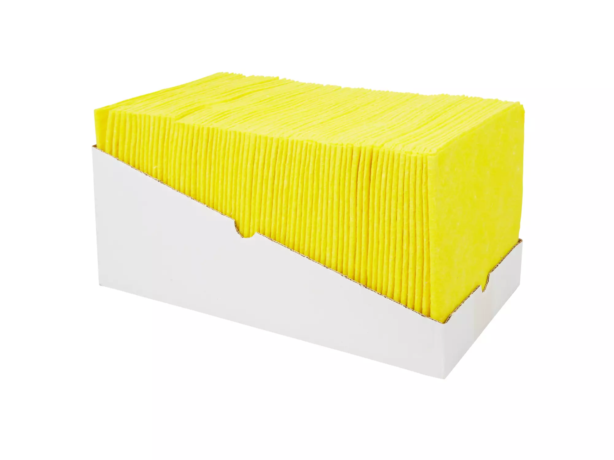 Sopdoek geel A-kwaliteit 1/4 vouw 38 x 40 cm 65 doeken in dispenserdoos