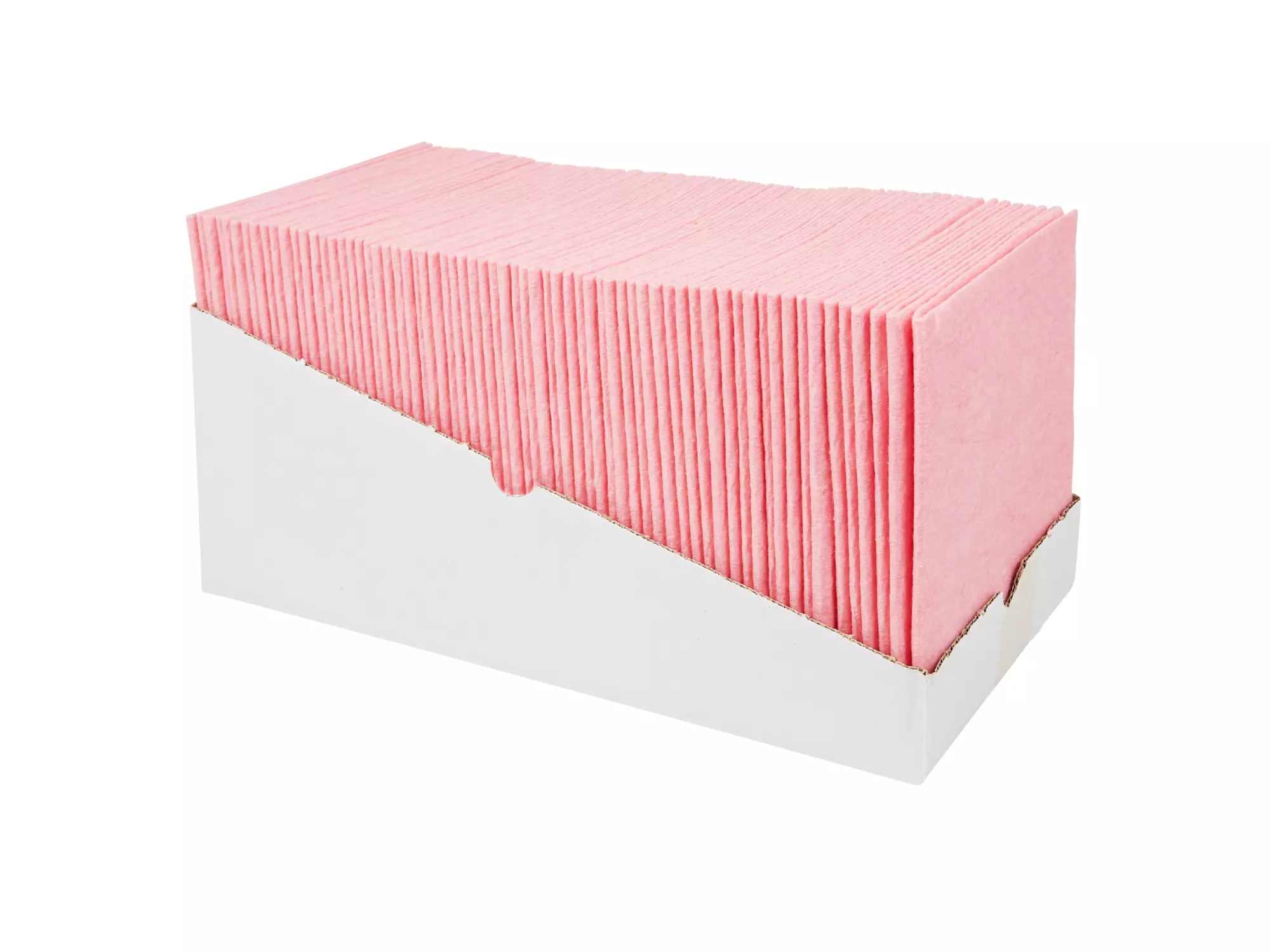 Sopdoek roze A-kwaliteit 1/4 vouw 38 x 40 cm 65 doeken in dispenserdoos