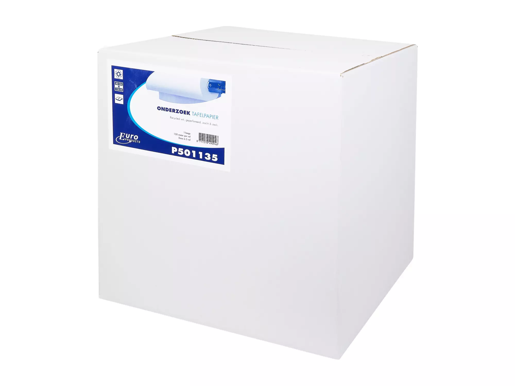 Onderzoektafelpapier recycled 1-laags 150 meter x 40 cm 5 rol