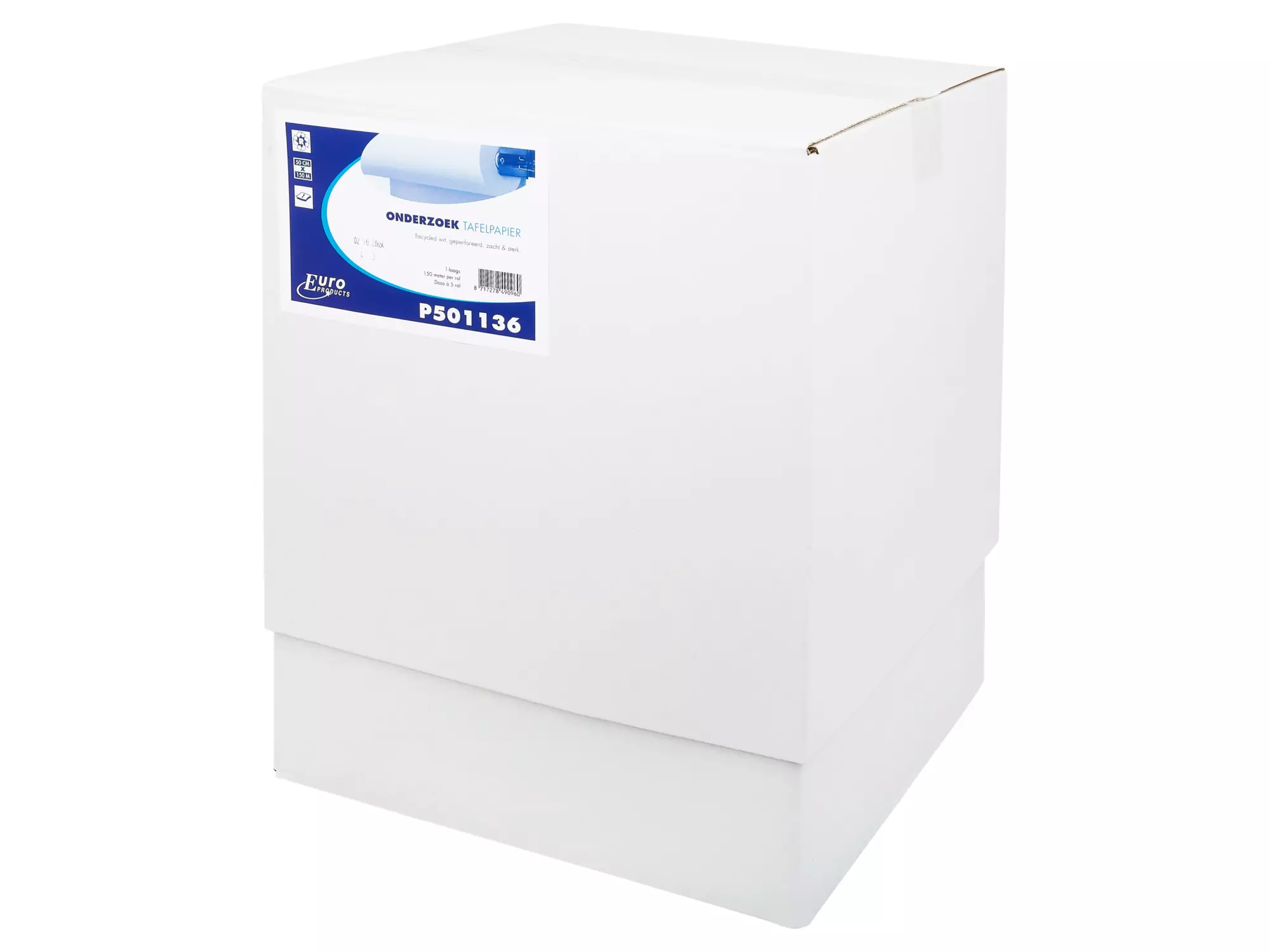 Onderzoektafelpapier recycled 1-laags 150 meter x 50 cm 5 rol