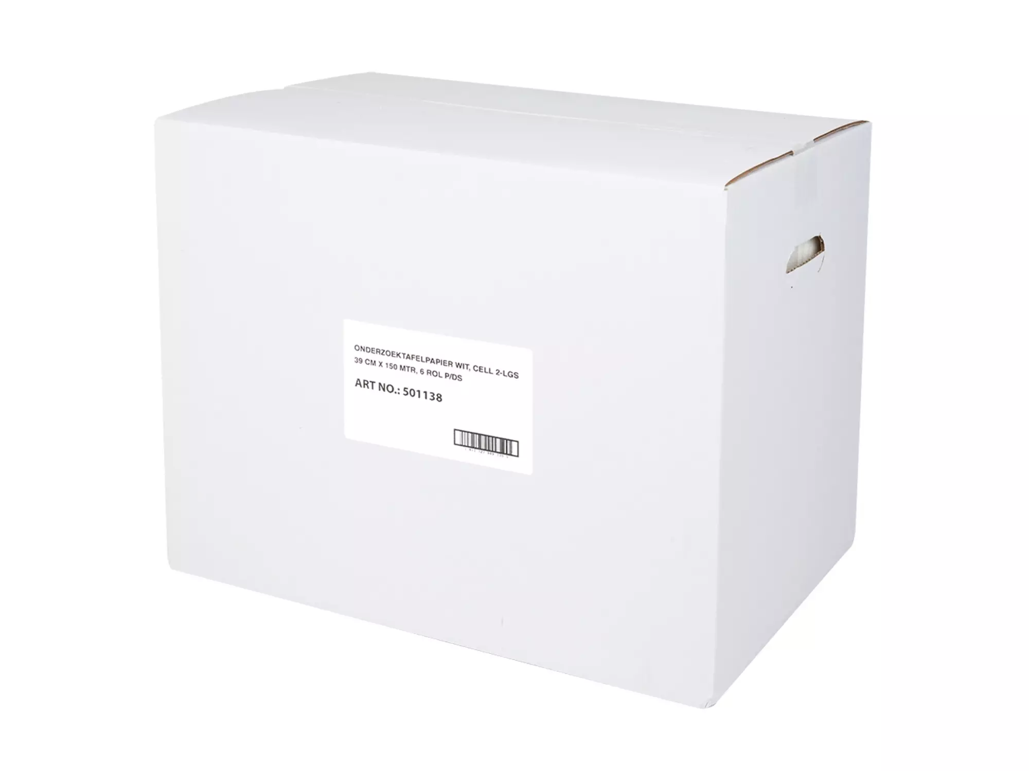 Onderzoektafelpapier cellulose 2-laags 150 meter x 39 cm 6 rol