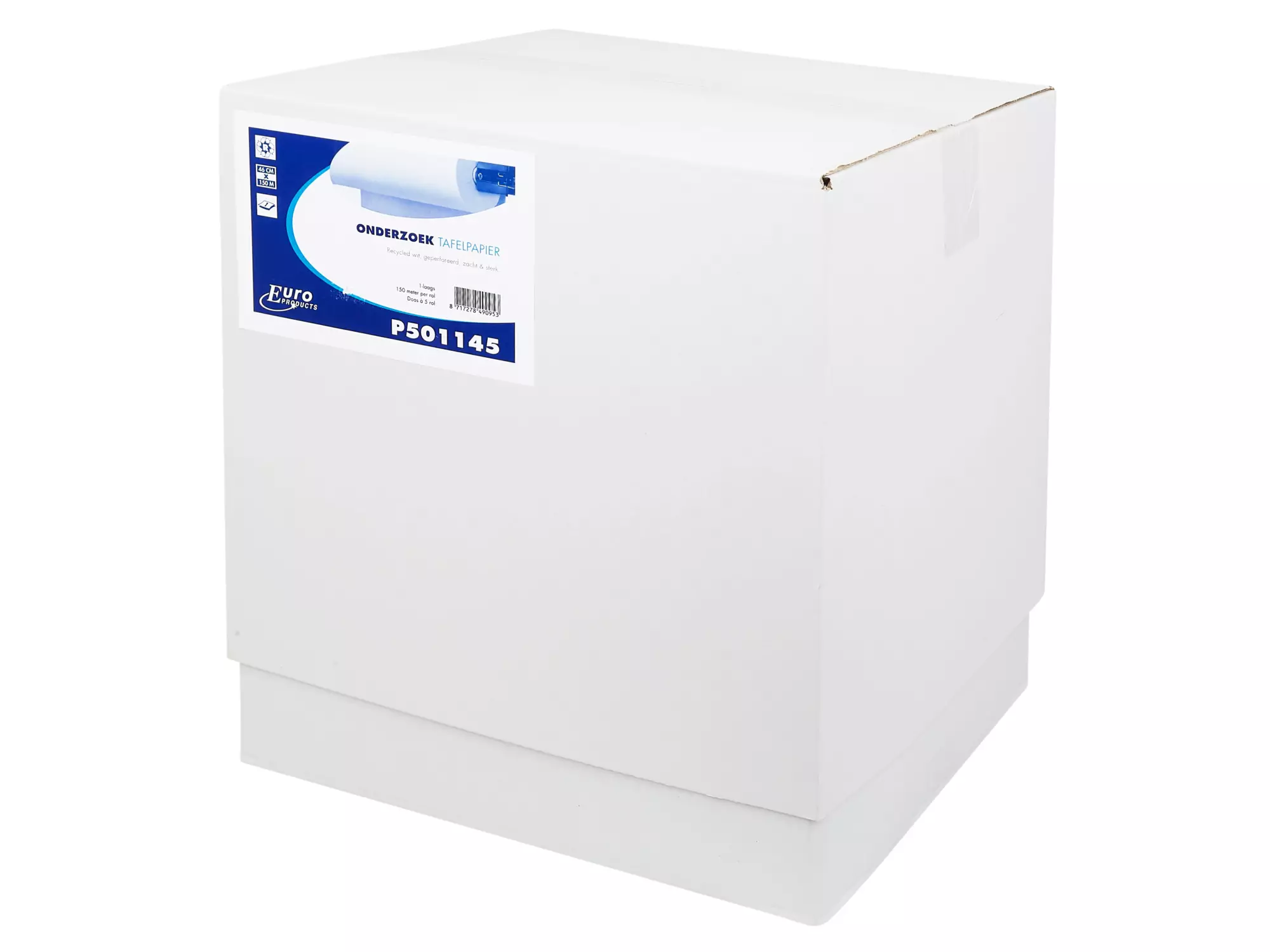 Onderzoektafelpapier wit 1-laags 150 meter x 46 cm 5 rol