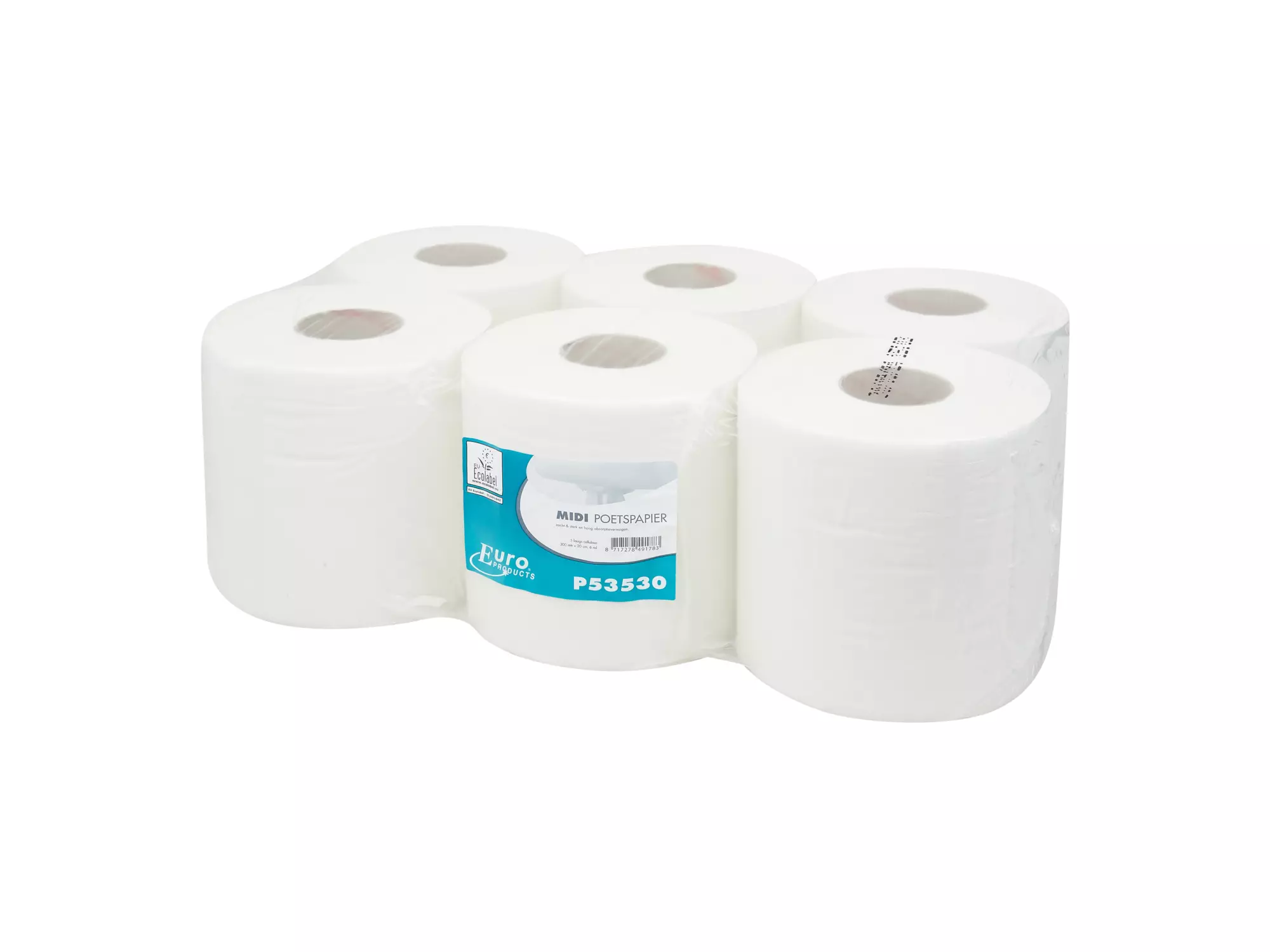 Midi poetspapier cellulose 1-laags 300 meter 6 rol