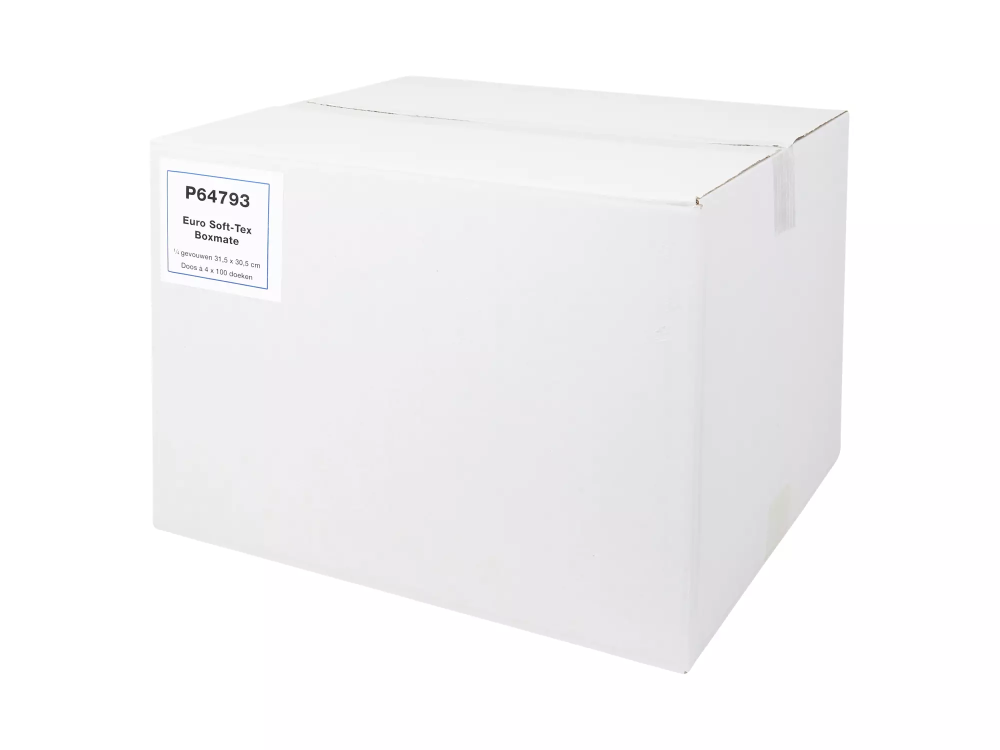 Softtex wit 30,5 cm 31,5 cm 4 x 100 doeken (400) in dispenserdoos