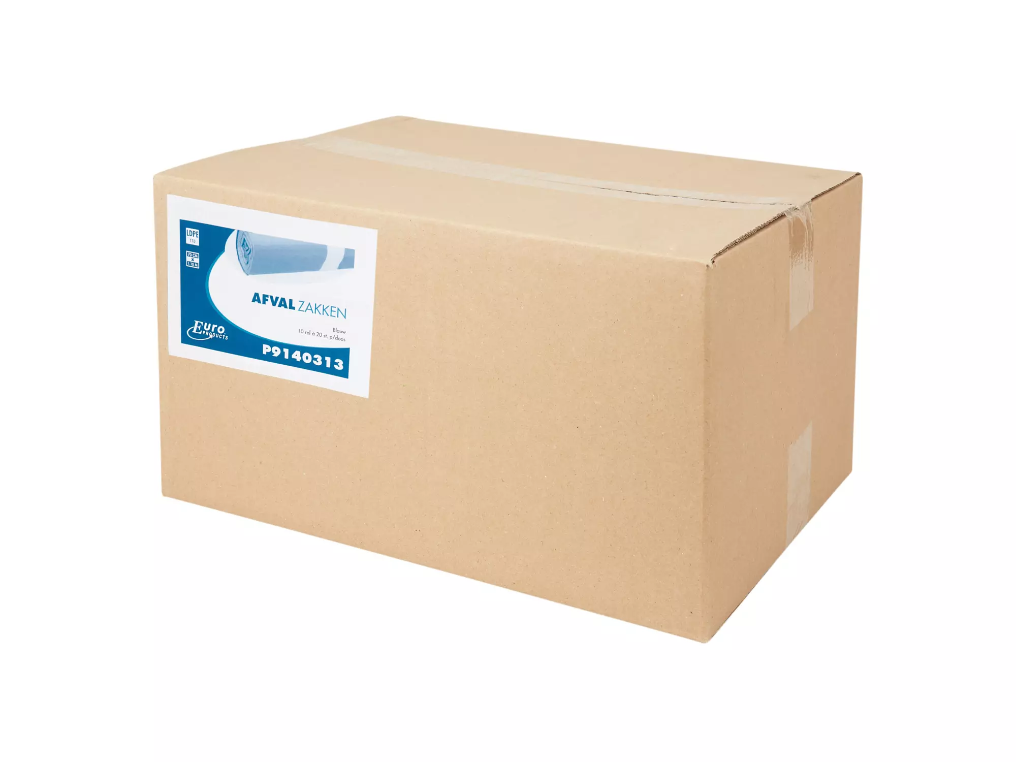 Afvalzak 70 x 110 cm T70 LDPE blauw 10 rol x 20 stuks
