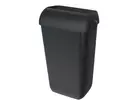 Afvalbak 43 liter QuartzLine zwart met open inworpklep en muurbevestiging