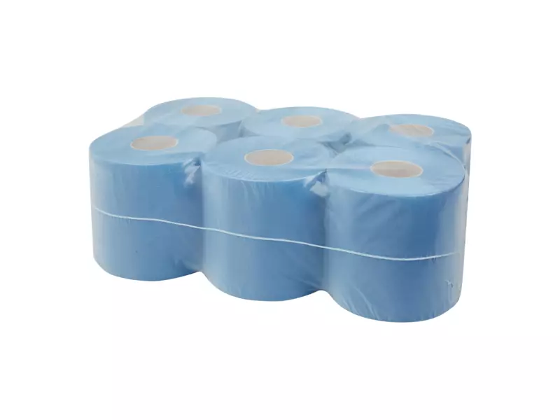 Midi poetspapier cellulose blauw 2-laags 150 meter 6 rol