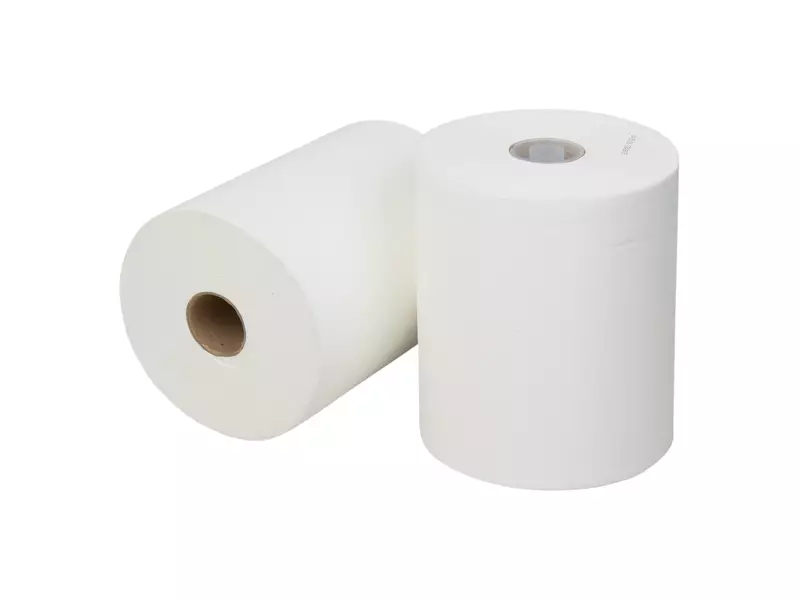 Handdoekrol mini matic cellulose wit 2-laags 130 meter 6 rol
