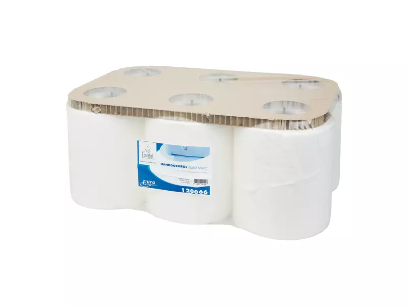 Handdoekrol matic cellulose wit 2-laags 150 meter 6 rol
