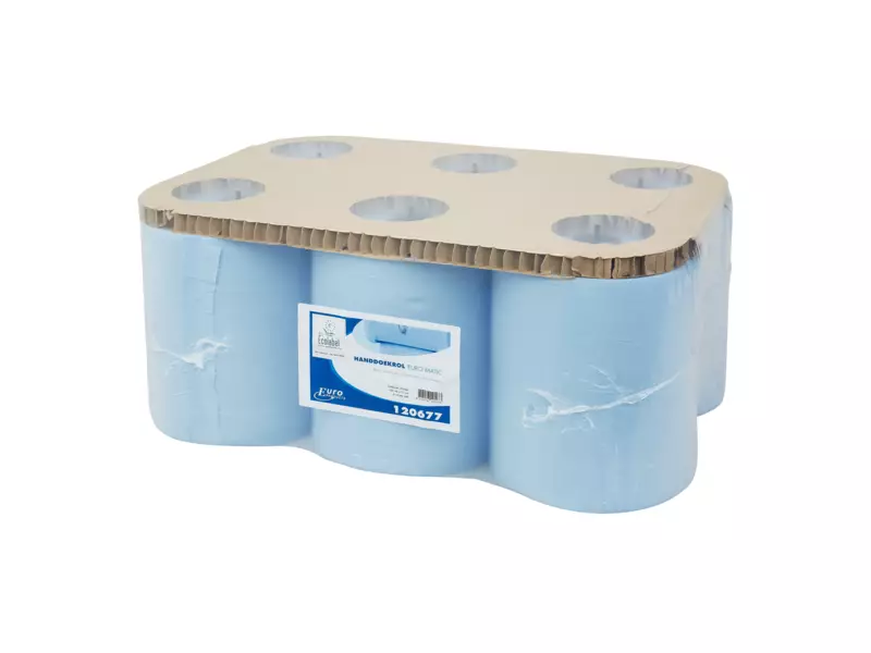 Handdoekrol matic cellulose blauw 2-laags 150 meter 6 rol
