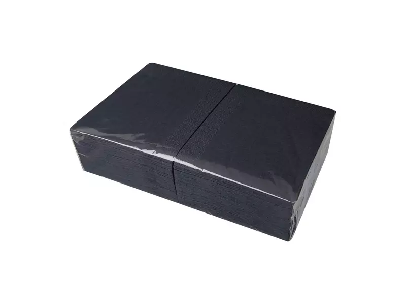Servetten zwart 1/4 fold cellulose 2-laags 33 x 33 cm 8 x 250 sheets
