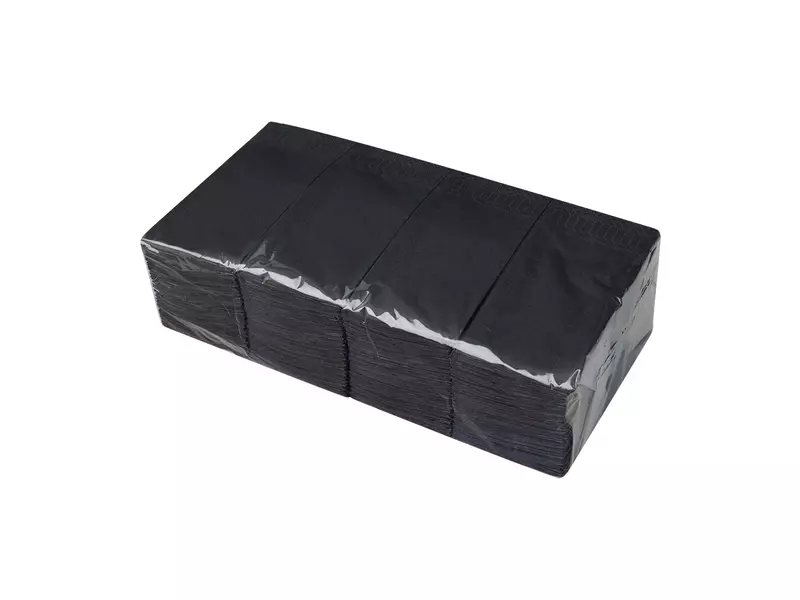 Servetten zwart 1/8 fold cellulose 2-laags 33 x 33 cm 8 x 250 sheets