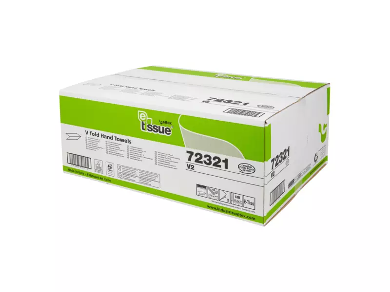 Handdoekpapier v-fold E-Tissue naturel 2-laags 21 x 21,5 cm 15 x 200 sheets