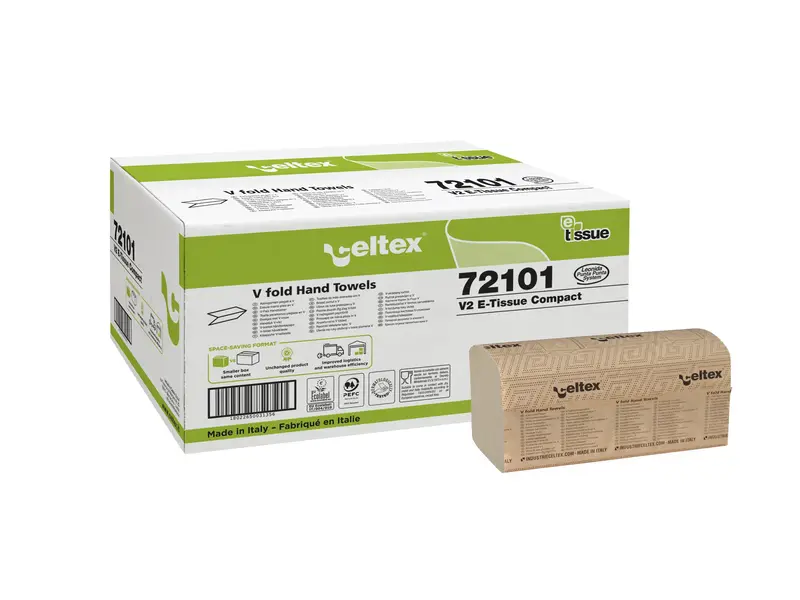 Handtuchpapier V-Falz E-Tissue natur 2-lagig 21 x 21,5 cm 12 x 250 Blatt