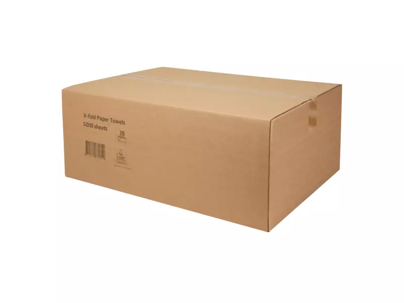 Handdoekpapier v-fold recycled naturel 2-laags 22 x 22,5 cm 20 x 250 sheets
