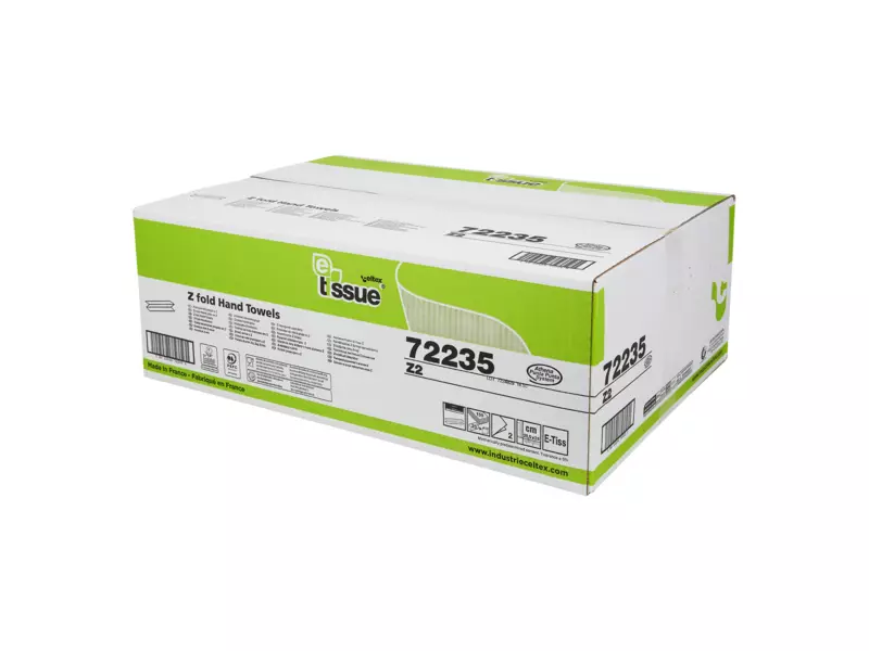 Handdoekpapier z-fold E-Tissue naturel 2-laags 24 x 20.5 cm 25 x 150 sheets