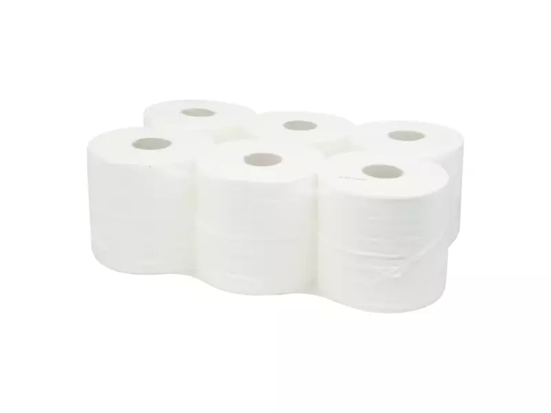 Toiletpapier mini jumbo cellulose wit 2-laags 150 meter 12 rol