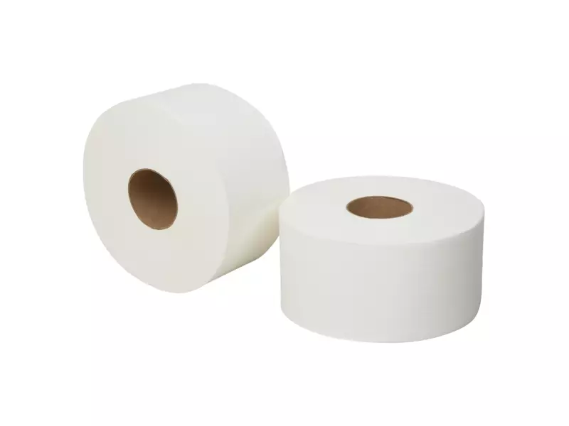 Toiletpapier mini jumbo cellulose wit 2-laags 180 meter 12 rol