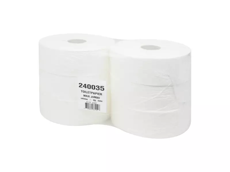 Toiletpapier maxi jumbo cellulose wit 2-laags 350 meter 6 rol