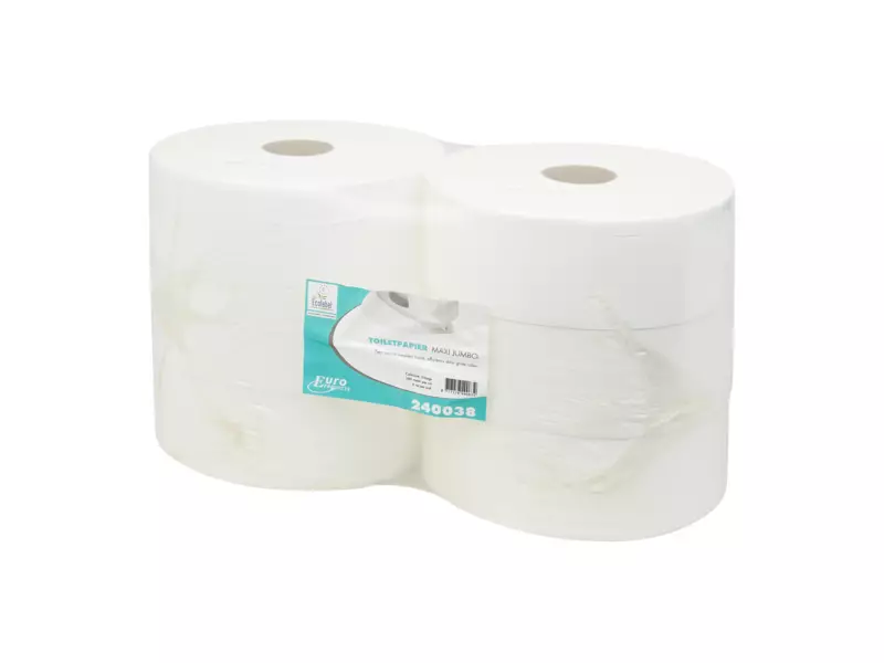 Toiletpapier maxi jumbo cellulose wit 2-laags 380 meter 6 rol