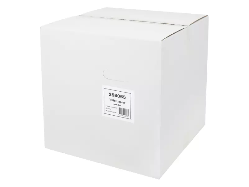 Toiletpapier met dop cellulose wit 3-laags 65 meter 36 rol