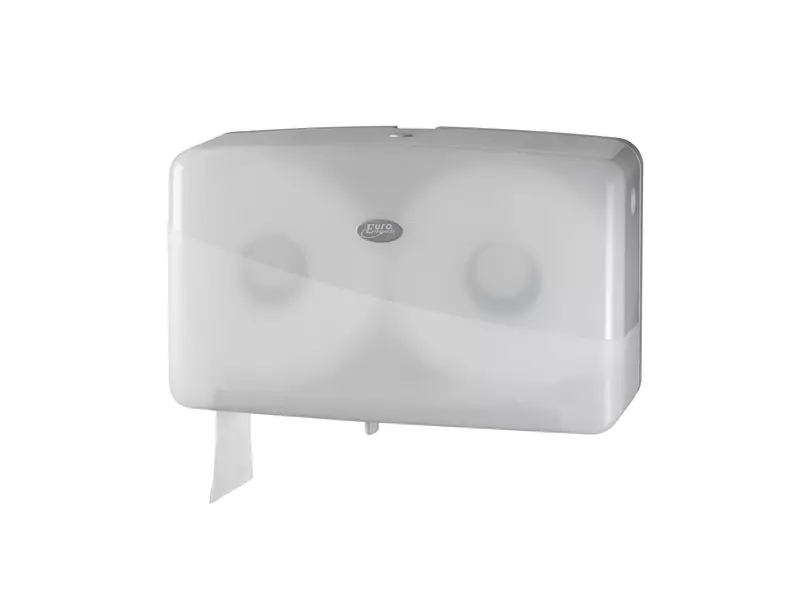 Toiletpapierdispenser duo mini jumbo Pearl wit