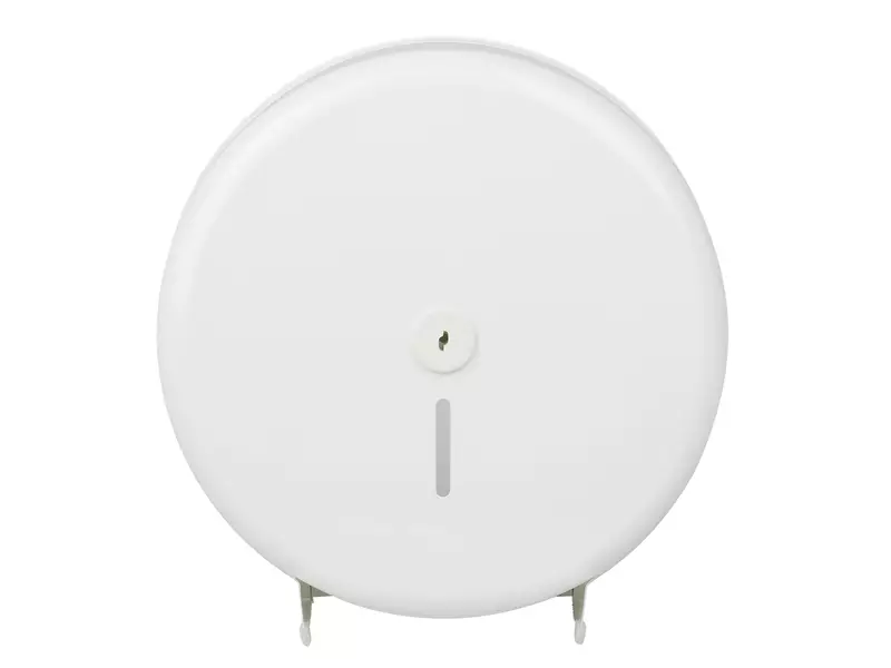 Toiletpapierdispenser maxi jumbo staal wit gemoffeld
