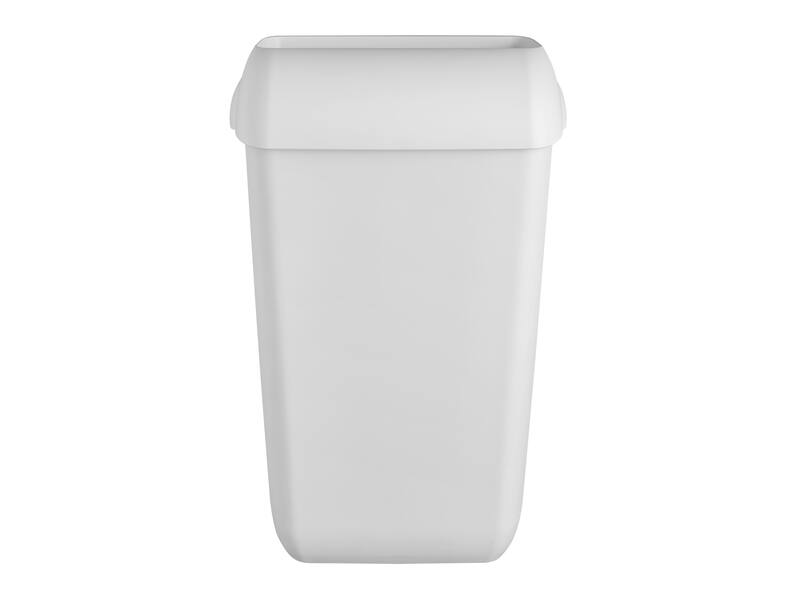 Afvalbak 23 liter QuartzLine wit met open inworpklep en muurbevestiging