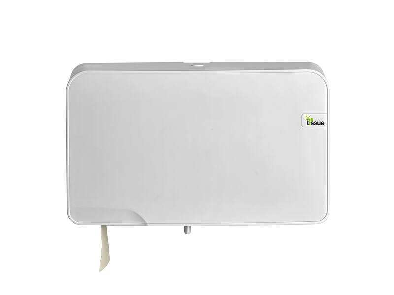 Toiletpapierdispenser Duo mini jumbo E-tissue Wit